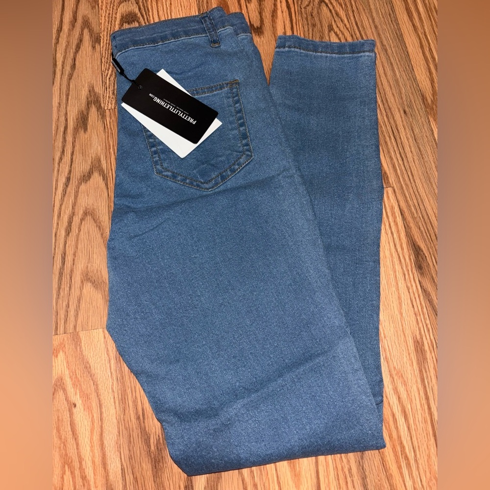 NWT PrettyLittleThing Blue Skinny Jeans with Stretch